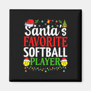Santas Lieblings-Softll-Spieler Lustiger Weihnacht Magnet