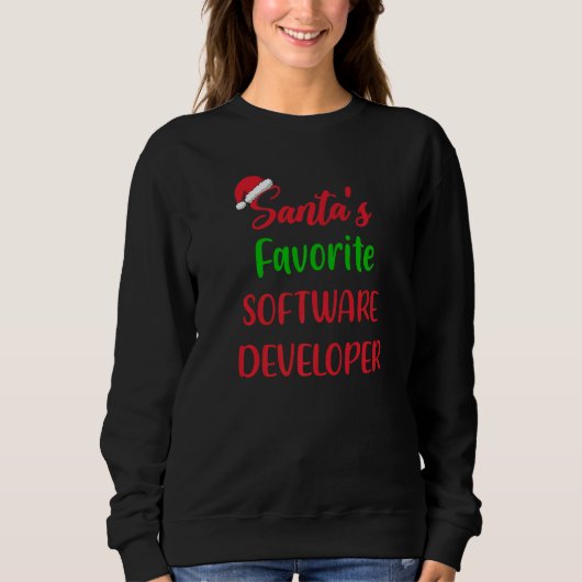 Santas Lieblings-Softwareentwickler   Weihnachten Sweatshirt (Vorderseite)