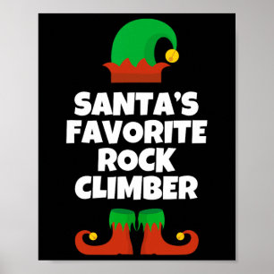 Santas Lieblings-Steinkletterer-Mütze Weihnachten Poster
