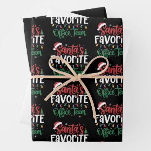 Santas Lieblings-Team im Büro Weihnachten Lustige  Geschenkpapier Set