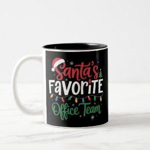 Santas Lieblings-Team Weihnachten lustig Büroarbei Zweifarbige Tasse