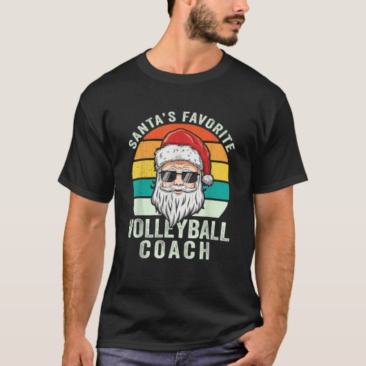 Santa's Lieblings-Volleyballtrainer Weihnachten T-Shirt (Vorderseite)