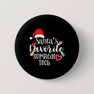 Santas Lieblings-Weihnachtsbeleuchtung für chirurg Button