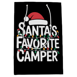 Santas Lieblingscamper Weihnachtslichter Santa Hut Mittlere Geschenktüte