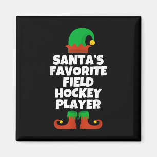 Santas Lieblingsfeldhockeyspieler Hut Weihnachten Magnet