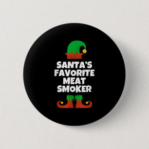 Santas Lieblingsfleischraucher Weihnachten Lustige Button