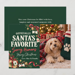 Santa's Lieblingsfoto von einem lustigen Hund zu W Feiertagskarte