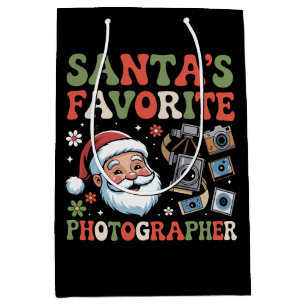 Santas Lieblingsfotograf Weihnachtsgeschenk Lustig Mittlere Geschenktüte