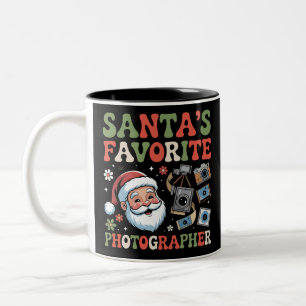 Santas Lieblingsfotograf Weihnachtsgeschenk Lustig Zweifarbige Tasse