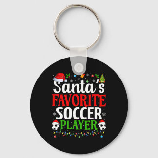 Santa's Lieblingsfußballspieler Xmas Lustiger Chri Schlüsselanhänger