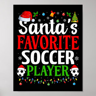 Santas Lieblingsfußballspieler Xmas Lustiger Weihn Poster