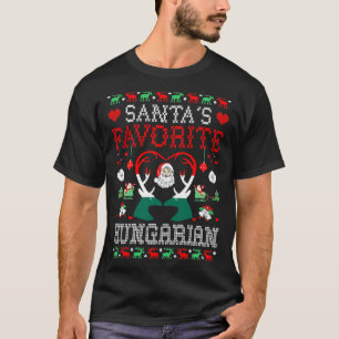 Santas Lieblingsheim Ungarischer Weihnachtskraut T-Shirt