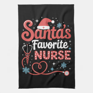 Santa's Lieblingskrankenschwester Weihnachten Geschirrtuch