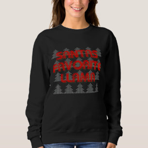 Santas Lieblingslama hässlicher Weihnachtspullover Sweatshirt