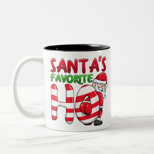 Santas Lieblingslied der Santa Lieblingsmädchen Zweifarbige Tasse (Links)