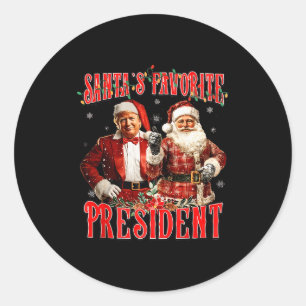 Santas Lieblingspräsident Lustiger Trump Weihnacht Runder Aufkleber