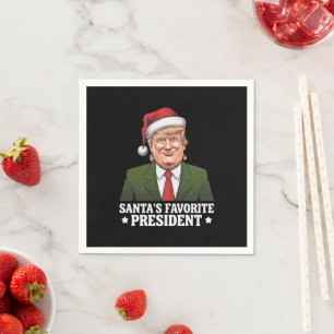 Santas Lieblingspräsident lustiger Trump Weihnacht Serviette