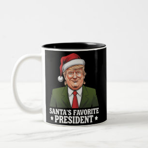 Santas Lieblingspräsident lustiger Trump Weihnacht Zweifarbige Tasse