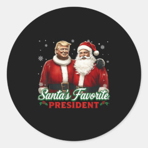 Santas Lieblingspräsident Weihnachten Süß Trump Ho Runder Aufkleber
