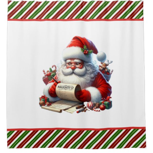 Santa's List  Duschvorhang (Vorderseite)
