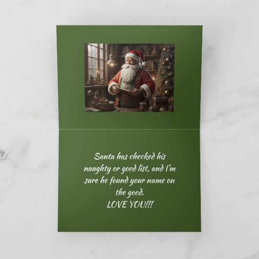 SANTA'S LIST-GRANDSON CHRISTMAS CARD DANKESKARTE (Innenseite)