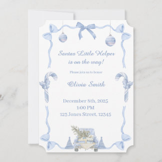 Santas Little Helper Baby Shower Einladung