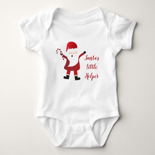 Santas Little Helper Candy Cane Red Baby Strampler (Vorderseite)