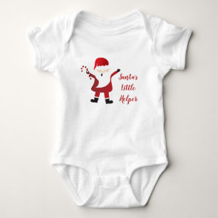 Santas Little Helper Candy Cane Rot Baby Strampler
