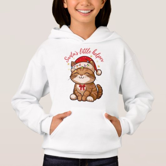 Santa's Little Helper Cat Christmas Sweatshirt (Vorderseite)