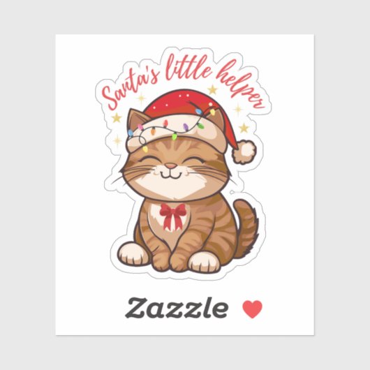 Santa's Little Helper Cat Sticker (Blatt)