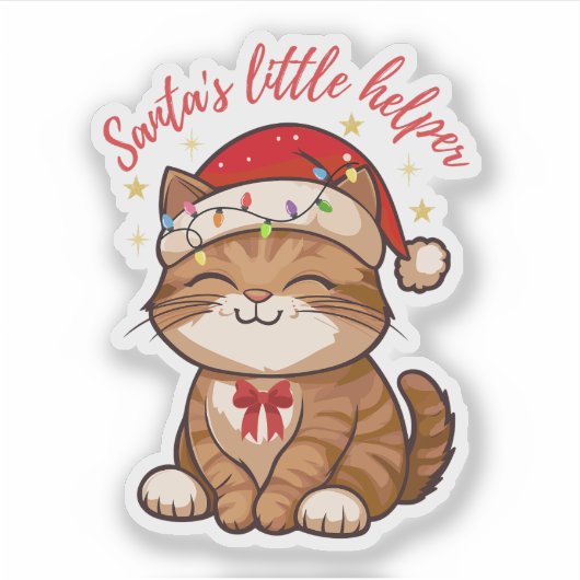 Santa's Little Helper Cat Sticker (Vorderseite)
