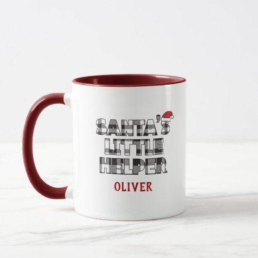 Santa's Little Helper Christmas Personalized Mug Tasse (Links)
