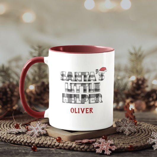 Santa's Little Helper Christmas Personalized Mug Tasse