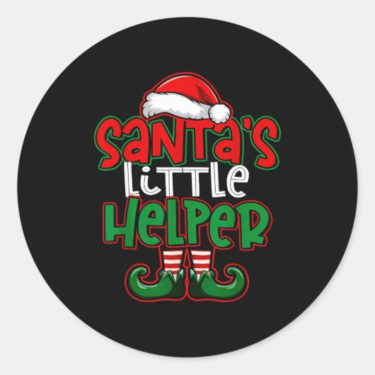 Santa's Little Helper Espresso Martini Christmas T Runder Aufkleber (Vorderseite)