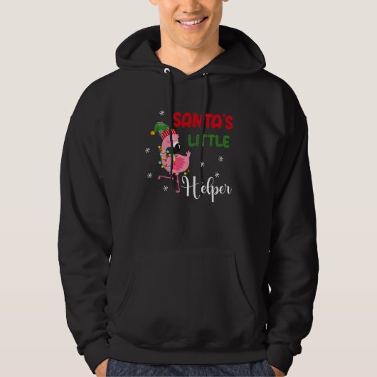 santa's little helper flamingo elf merry christmas hoodie (Vorderseite)