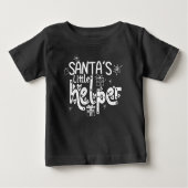 Santas Little Helper Heart White Script Gift Motif Baby T-shirt (Vorderseite)