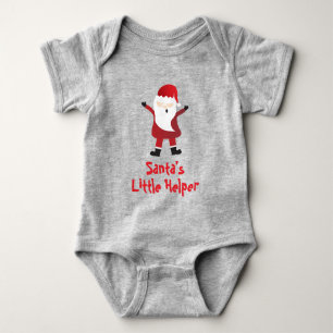 Santas Little Helper Niedlich Santa Claus Red Baby Strampler