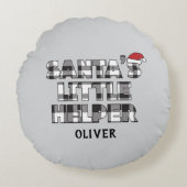 Santa's Little Helper Personalized  Rundes Kissen (Vorderseite)
