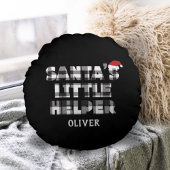 Santa's little helper Personalized  Rundes Kissen