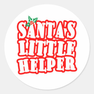 Santas Little Helper Runder Aufkleber