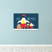 Santa's Little Helpers Liebe und Peace Canvas Prin Leinwanddruck (Insitu (Holzboden))