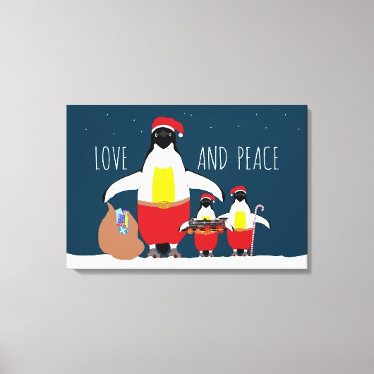 Santa's Little Helpers Liebe und Peace Canvas Prin Leinwanddruck (Vorderseite)