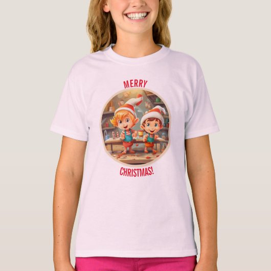 Santa's Little Helpers T - Shirt zum Feierlichen S (Vorderseite)