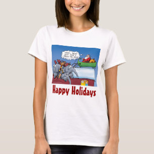 Santas lustige Weihnachts-Cartoon-Elefanten T-Shirt