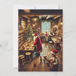 Santas Magische Werkstatt Feiertagskarte