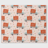 Santa's Mail Truck Illustration Wrapping Paper Geschenkpapier (Flach)