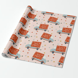Santa's Mail Truck Illustration Wrapping Paper Geschenkpapier