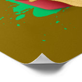 Santa's Maltisse auf einer Geschenkboxen. Poster (Ecke)