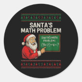 Santa's Math Problem 67 Viral Meme Christmas Ugly Runder Aufkleber (Vorderseite)