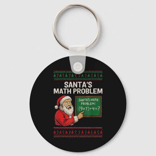 Santa's Math Problem 67 Viral Meme Christmas Ugly Schlüsselanhänger (Vorderseite)